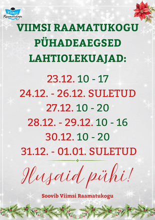 Phadeaegsed raamatukogu lahtiolekuajad